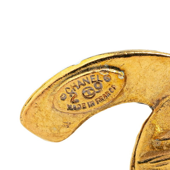 CHANEL Coco Mark Motif Swing Earrings Gold Plated - Picture 3 of 5